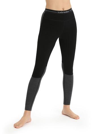 Legginsy Icebreaker 200 ZoneKnit™ Merino Damskie Czarne | PL 1420MQZA